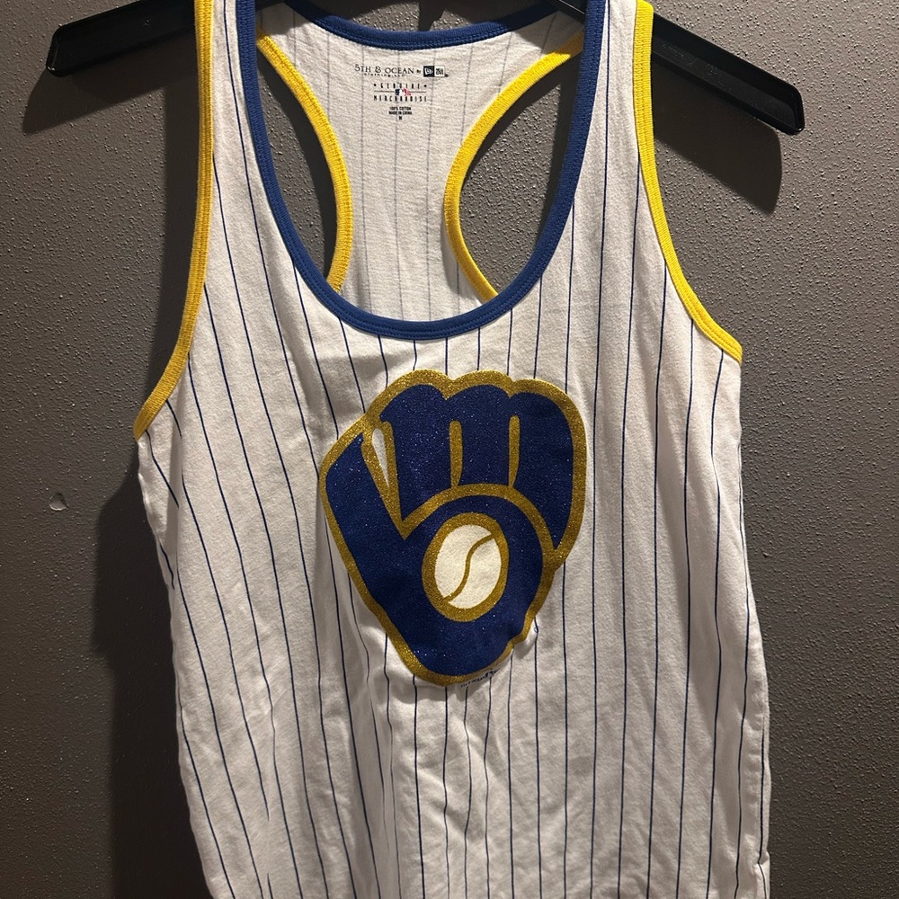 Milwaukee Brewers Striped Tank Top Medium